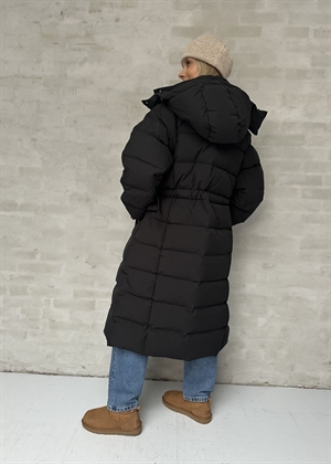 Tech seersucker puffer coat Sort F9688 Ganni 